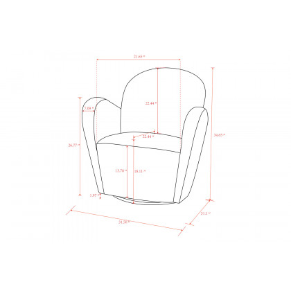 Pasargad - Elena Collection Modern Swivel Chair