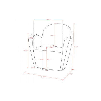 Pasargad - Maxim Collection Modern Swivel Armchair