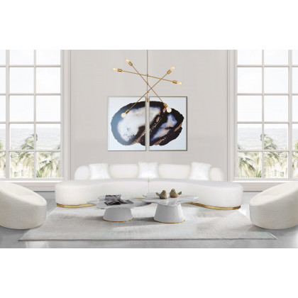 Pasargad Sienna Collection Modern Swivel Chair - White