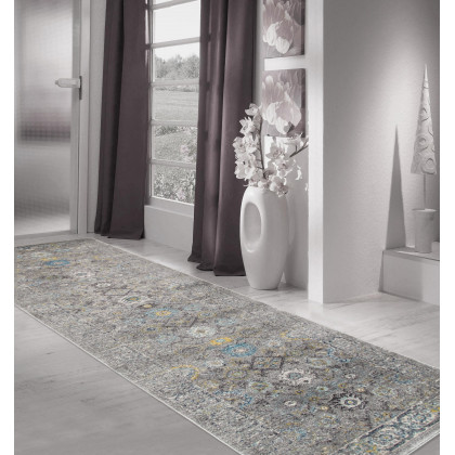 Pasargad Chelsea Collection Power-Loomed Polypropylene/Polyester Area Rug - Silver, 32" x 72" (rc-5586ss 2.08x6)