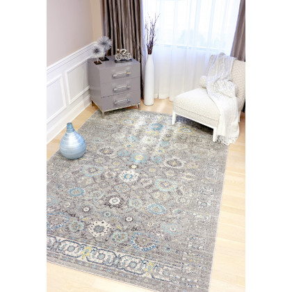 Pasargad Chelsea Collection Power-Loomed Polypropylene/Polyester Area Rug - Silver, 48" x 72" (rc-5586ss 4x6)