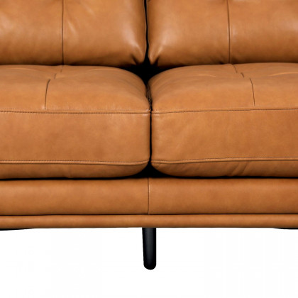 Pasargad - Kimberly 3 Seater Sofa in Brown, Leather