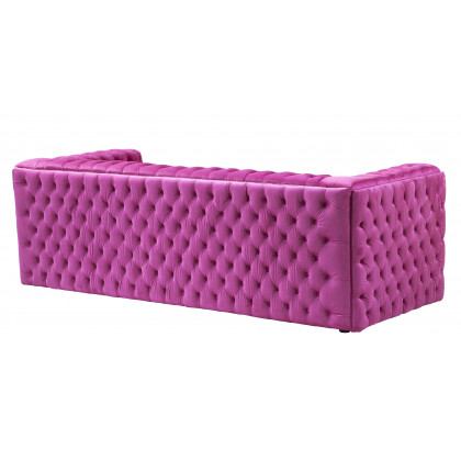 Pasargad - Vicenza Chesterfield Sofa in Fuschia, Velvet