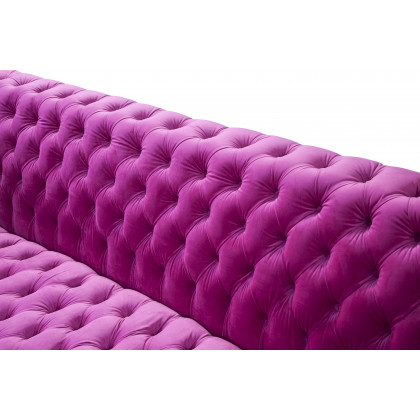 Pasargad - Vicenza Chesterfield Sofa in Fuschia, Velvet