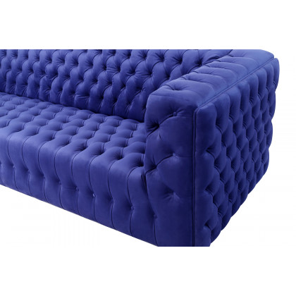Pasargad Vicenza Collection Velvet Tufted Sofa - Blue