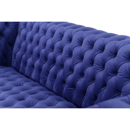 Pasargad Vicenza Collection Velvet Tufted Sofa - Blue