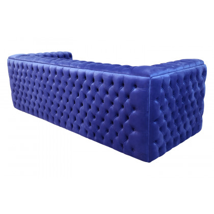 Pasargad Vicenza Collection Velvet Tufted Sofa - Blue