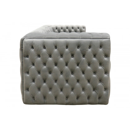 Pasargad Vicenza Collection Velvet Tufted Sofa - Silver