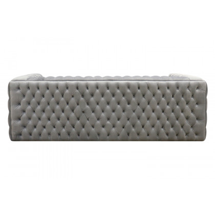 Pasargad Vicenza Collection Velvet Tufted Sofa - Silver