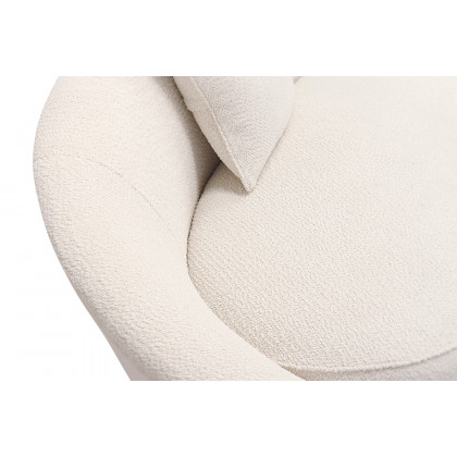 Pasargad Luna Collection Textured Fabric Curved Sofa - Ivory