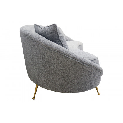 Pasargad Luna Collection Textured Fabric Curved Sofa - Gray
