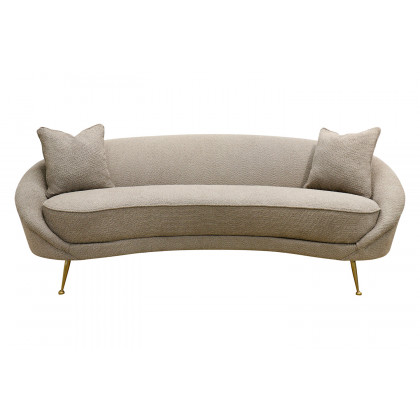 Pasargad Luna Collection Textured Fabric Curved Sofa - Mocha