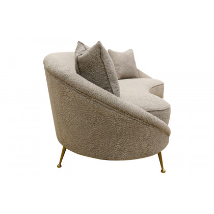 Pasargad Luna Collection Textured Fabric Curved Sofa - Mocha