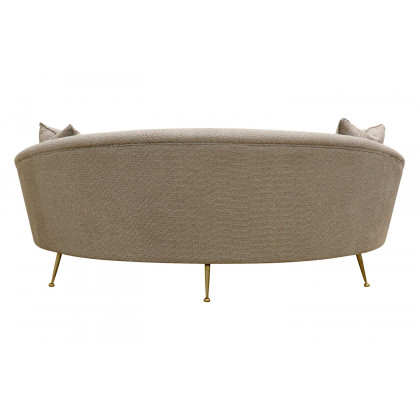 Pasargad Luna Collection Textured Fabric Curved Sofa - Mocha