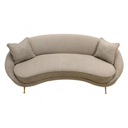 Pasargad Luna Collection Textured Fabric Curved Sofa - Mocha