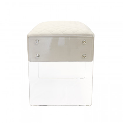 Pasargad - Tribecca Stool in Ivory/Clear, Acrylic/Velvet
