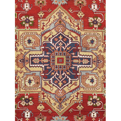 Pasargad - Serapi Collection Hand-Knotted Wool Area Rug in Rust/Navy, 108" x 144" (T-109 9x12)