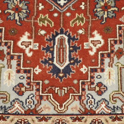 Pasargad - Serapi Collection Hand-Knotted Wool Area Rug in Rust/Navy, 60" x 91" (T-118 5x8)