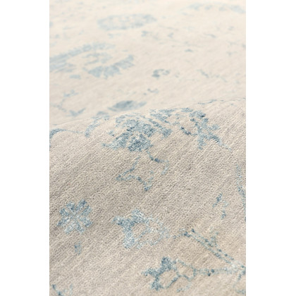 Pasargad - Transitional Collection Hand-Knotted Bamboo Silk/Wool Area Rug in Silver/Aqua, 107" x 140" (vase-3009 9x12)
