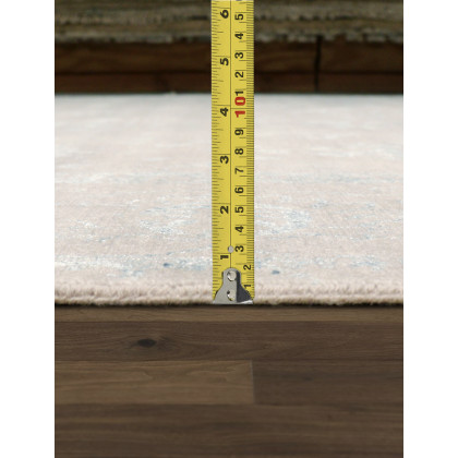 Pasargad - Transitional Collection Hand-Knotted Bamboo Silk/Wool Area Rug in Silver/Aqua, 107" x 140" (vase-3009 9x12)
