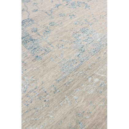 Pasargad - Transitional Collection Hand-Knotted Bamboo Silk/Wool Area Rug in Silver/Aqua, 108" x 142" (vase-4423 9x12)