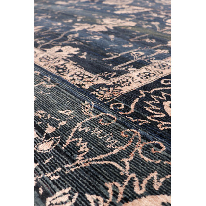 Pasargad - Transitiona Collection Hand-Knotted Bamboo Silk/Wool Area Rug in Blue/Pink, 120" x 168" (VASE-7024 10x14)