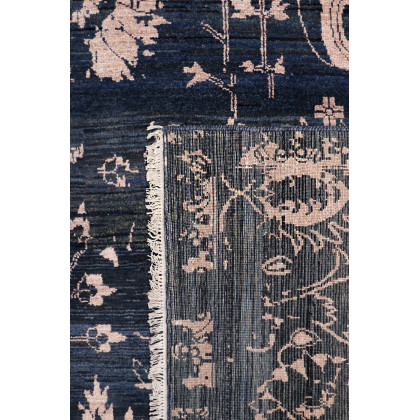Pasargad - Transitiona Collection Hand-Knotted Bamboo Silk/Wool Area Rug in Blue/Pink, 120" x 168" (VASE-7024 10x14)