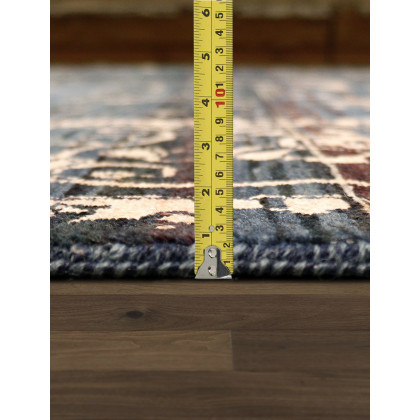 Pasargad - Transitiona Collection Hand-Knotted Bamboo Silk/Wool Area Rug in Blue/Pink, 120" x 168" (VASE-7024 10x14)