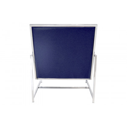 Pasargad Luxe Collection Navy Leather Chairs - Navy