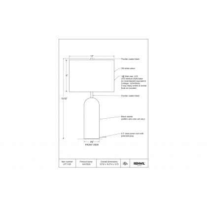 Renwil - Hayden Table Lamp