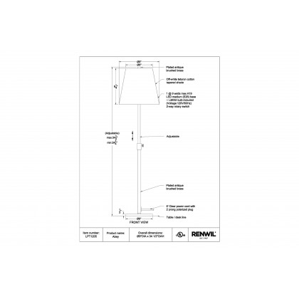 Renwil - Abey Table Lamp