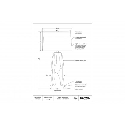 Renwil - Jimmy Table Lamp