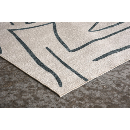 Renwil Fallon 10212 Rug - Ivory/Charcoal Blue, 5,3" X 7,3"