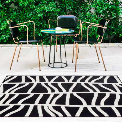 Renwil Hosta Rug - Black/White, 7,8" X 9,8"