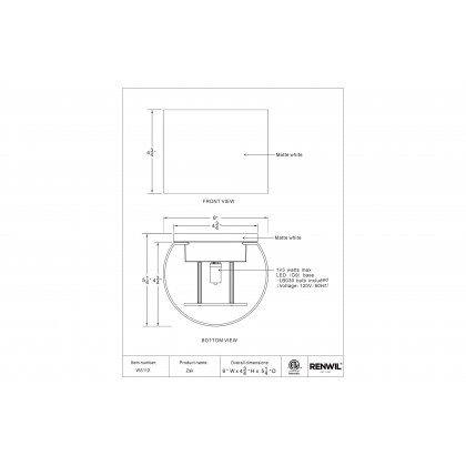 Renwil Zak Wall Sconces - White