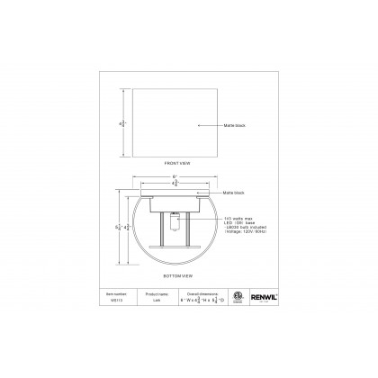 Renwil Lark Wall Sconces - Black