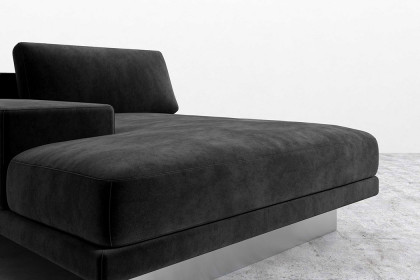 Rove™ Dresden Left Chaise with Armrest Vintage Velvet - Black