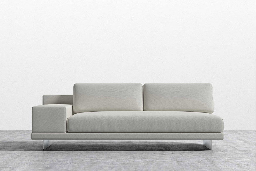Rove™ Dresden Armless Sofa with Armrest Microfiber Leather - Trento Eggshell