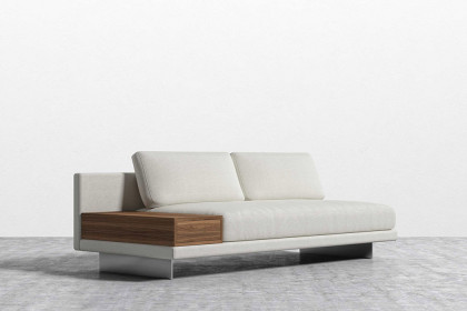 Rove™ Dresden Armless Sofa with Side Table Microfiber Leather - Trento Eggshell