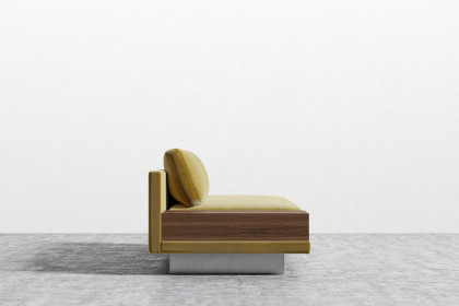 Rove™ Dresden Armless Sofa with Side Table Plush Velvet - Golden Beryl