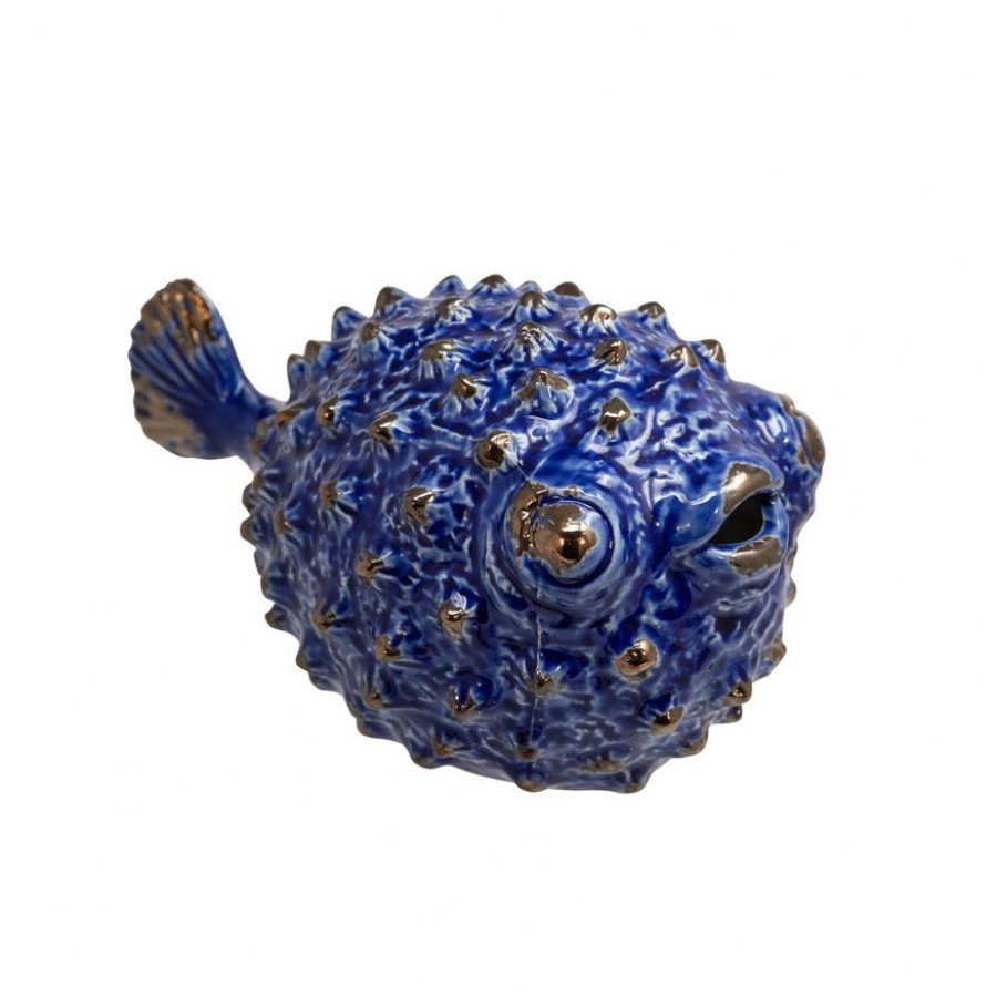 Sagebrook 8" Ceramic Puffer Fish - Blue