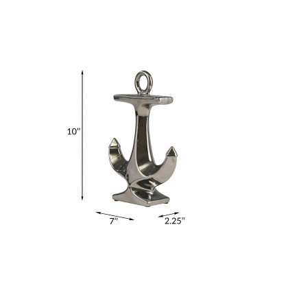 Sagebrook 10" Ceramic Anchor - Silver