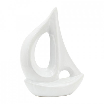 Sagebrook 8" Ceramic Sailboat - White