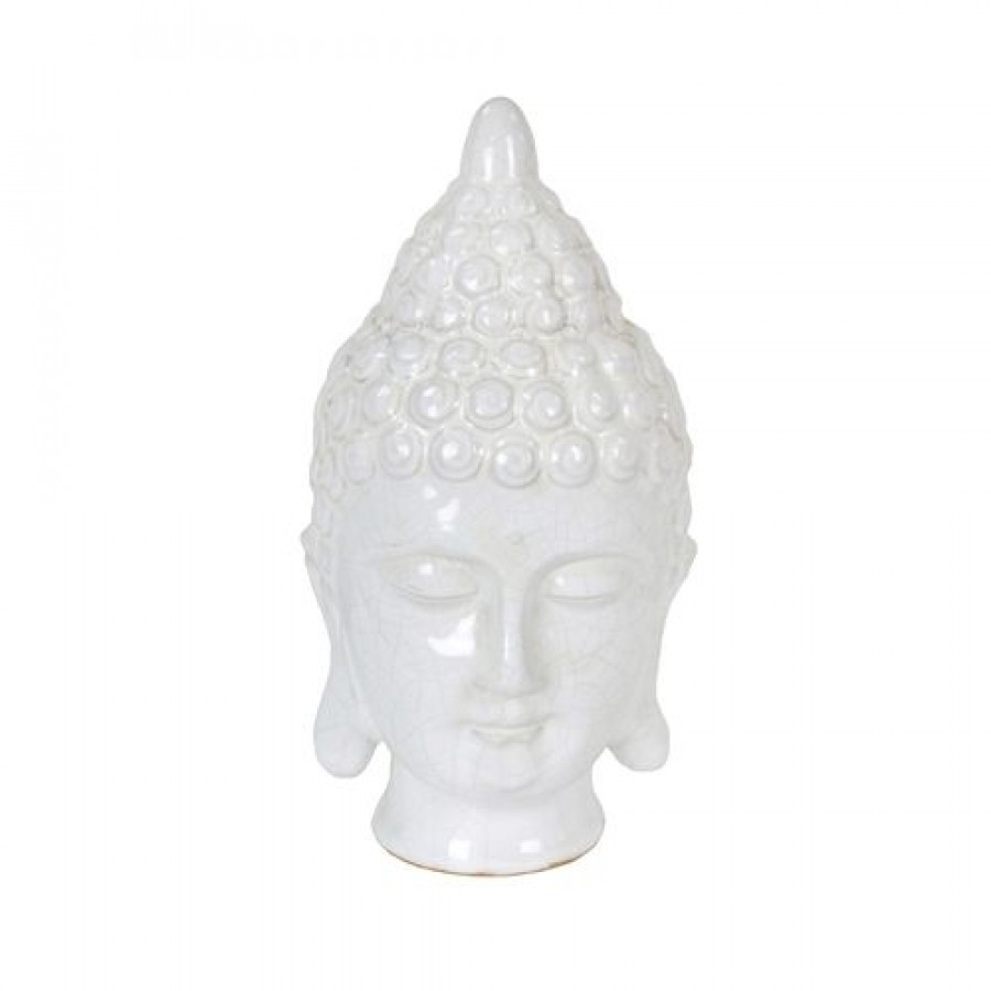Sagebrook - 9" Ceramic Buddha Head in White