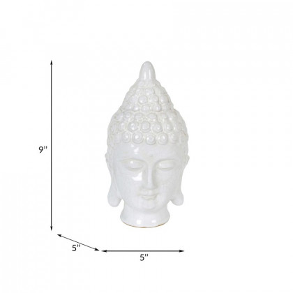 Sagebrook - 9" Ceramic Buddha Head in White