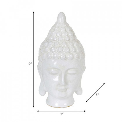 Sagebrook - 9" Ceramic Buddha Head in White