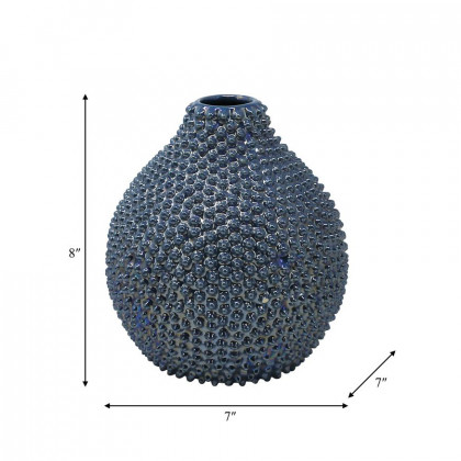 Sagebrook 8" Spiked Ceramic Vase - Blue