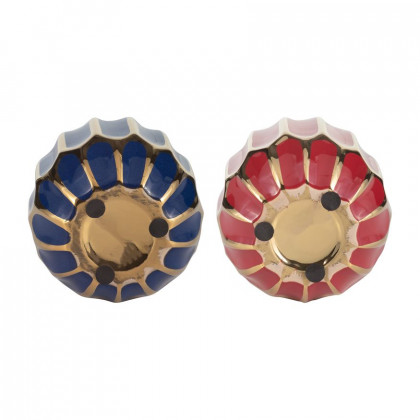 Sagebrook 5" Ceramic Vase (Set Of 2) - Navy/Red