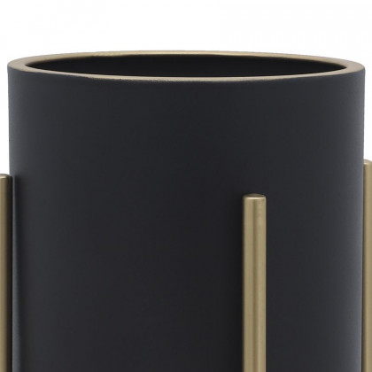 Sagebrook Planters On Metal Stand (Set Of 2) - Black/Gold