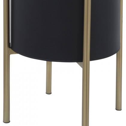 Sagebrook Planters On Metal Stand (Set Of 2) - Black/Gold